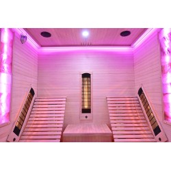 Sauna na podczerwień z leżankami i kamieniem solnym 180X180X190CM FS-CP4LS