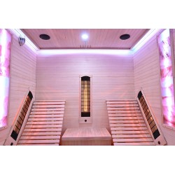 Sauna na podczerwień z leżankami i kamieniem solnym 180X180X190CM FS-CP4LS