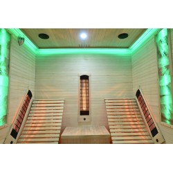 Sauna na podczerwień z leżankami i kamieniem solnym 180X180X190CM FS-CP4LS
