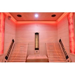 Sauna na podczerwień z leżankami i kamieniem solnym 180X180X190CM FS-CP4LS