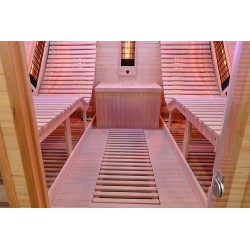 Sauna na podczerwień z leżankami i kamieniem solnym 180X180X190CM FS-CP4LS