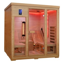 Sauna na podczerwień z leżankami i kamieniem solnym 180X180X190CM FS-CP4LS
